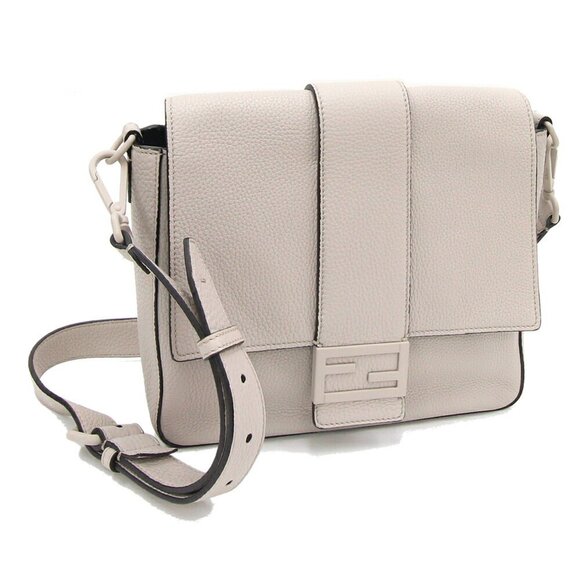 FENDI Gray Leather Shoulder Bag - Picture 1 of 6